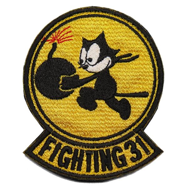 面ファスナー ブラック メス無し WappenCook タクティカル ミリタリーワッペン 米海軍 戦闘攻撃飛行隊 VFA 31 MA1 フライトジャケット ベルクロ マジックテープ