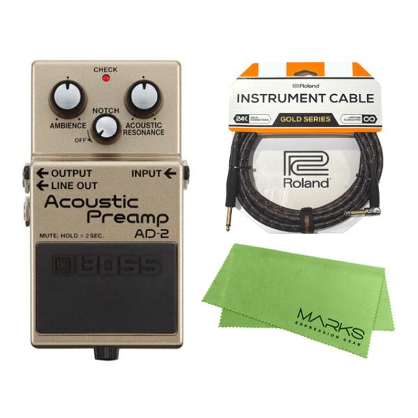 他サイト： BOSS Acoustic Preamp AD-2 + Roland ケーブル セット［マークス・オリジナルクロス付］【配送区分A】の商品画像