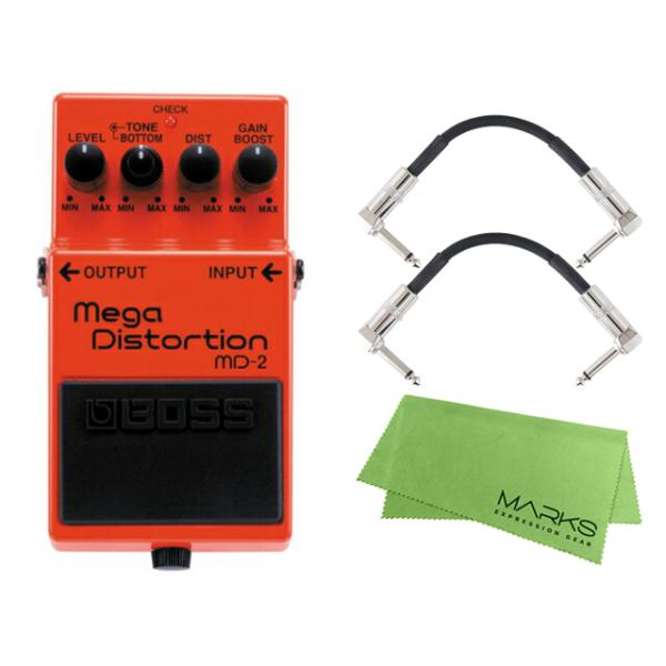 BOSS Mega Distortion MD-2 + モリダイラパッチケーブル2本 セット［マークス・オリジナルクロス付］　コンパクトエフェクター
