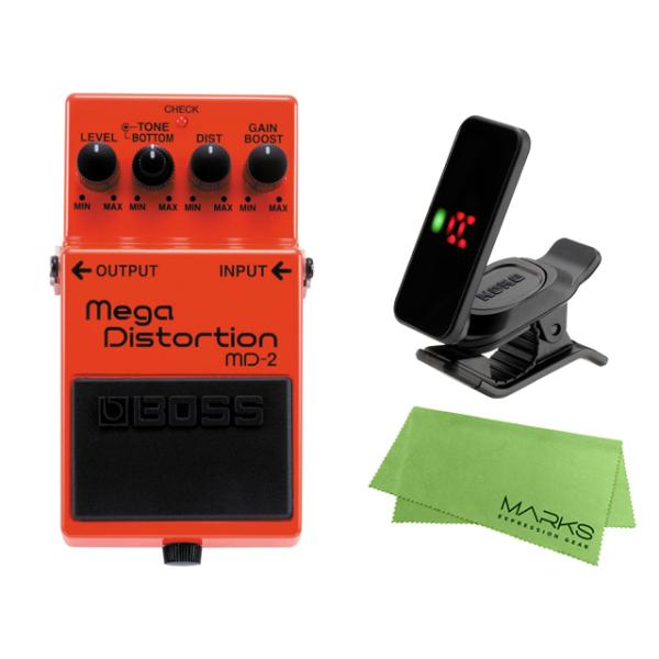 BOSS Mega Distortion MD-2 + KORG Pitchclip 2 PC-2 + マークスオリジナルクロス セット　コンパクトエフェクター