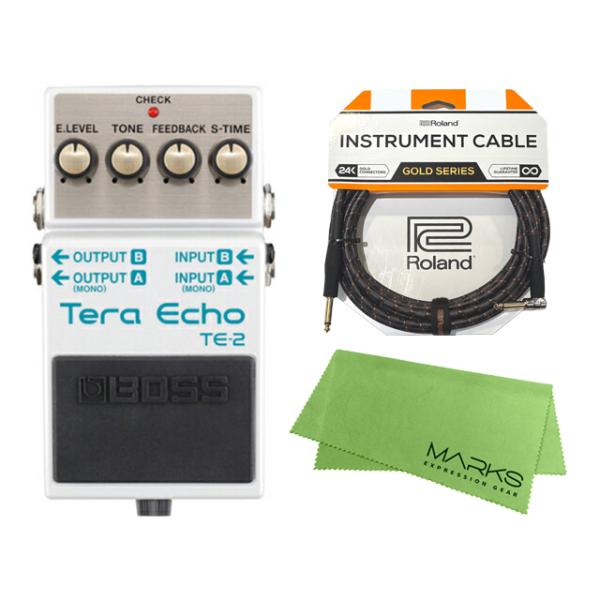 BOSS Tera Echo TE-2 + Roland ケーブル セット［マークス・オリジナルクロス付］　エフェクター