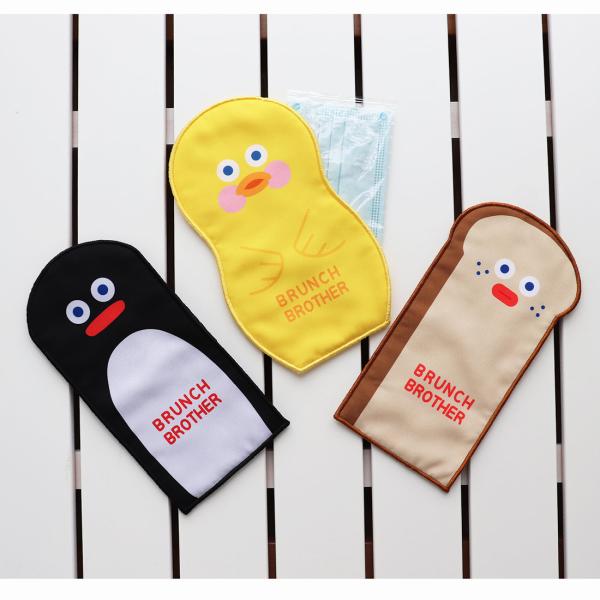 ブランチブラザー ポケットタオル マスクケース ミニタオル おしゃれ かわいい 韓国 キャラクター 雑貨 ギフト プレゼント トースト ペンギン ダック