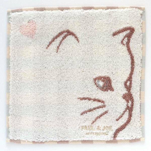 ポール ＆ ジョー アクセソワ ハンカチ・S ＜キャットフェイス・ジプシー / アイボリー＞ハンドタオル ネコ ねこ 猫 キュート デザイン 可愛い 小さめ ギフト