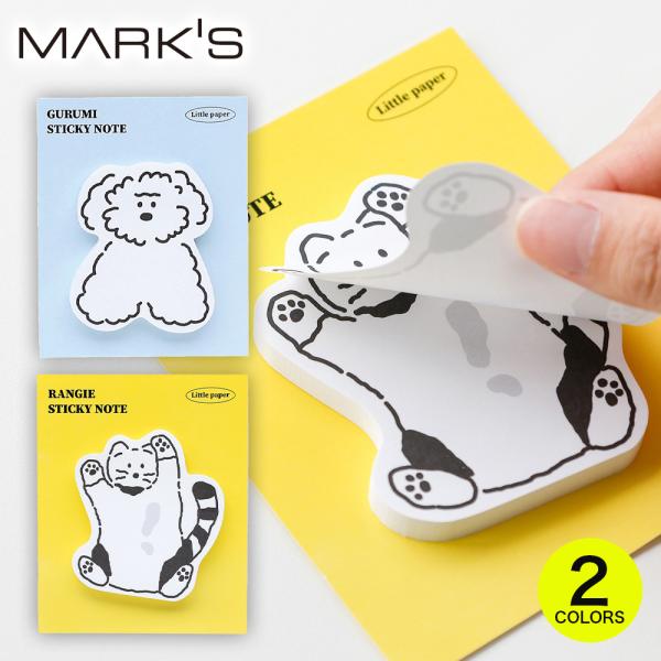 ダイカット付せん メモ 付箋 ねこ イヌ アニマル 韓国雑貨 ロマネ ROMANE Brunch Brother ブランチブラザー リトルペーパー かわいい