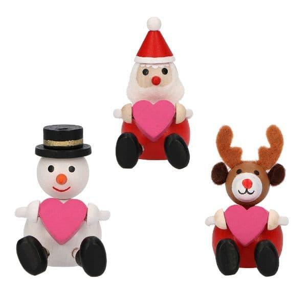 置物 木の人形 木製 おもちゃ オブジェ ハラチキ ハート サンタクロース スノーマン トナカイ クリスマス かわいい マークス オリジナル