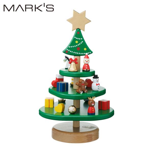 マスコットツリー クリスマス X'mas デコレーション インテリア 飾り マークス クリスマスツリー サンタ 雪だるま トナカイ かわいい ギフト プレゼント