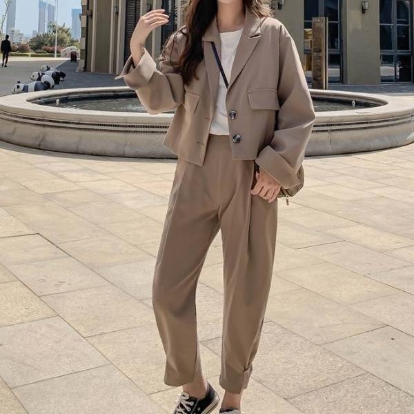 2色 セットアップ レディース ジャケット パンツ 2点セット こなれ感 おしゃれ 大人カジュアル スーツ ショート丈 アウター ハイウエスト 長袖 カーキ ブラック Buyee Buyee Japanese Proxy Service Buy From Japan Bot Online