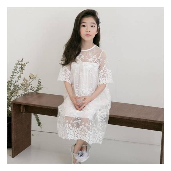 子供ドレス キッズワンピース 発表会 結婚式 春 秋 長袖 半袖 おしゃれ 安い 韓国 子供服 女の子 110 1 130 140 150 白 レース 透け Archangelbrow Com
