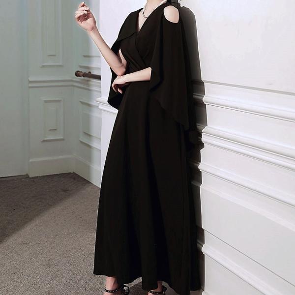 はこぽす対応商品 イブニングドレスの女性の新型 気品 長袖 長袖飄紗 ドレススカート Www Instantupright Com