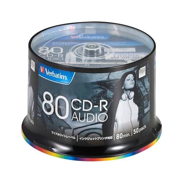 バーベイタムジャパン(Verbatim Japan) 音楽用 CD-R 80分 50枚 ホワイトプリンタブル 48倍速 MUR80FP50SV2