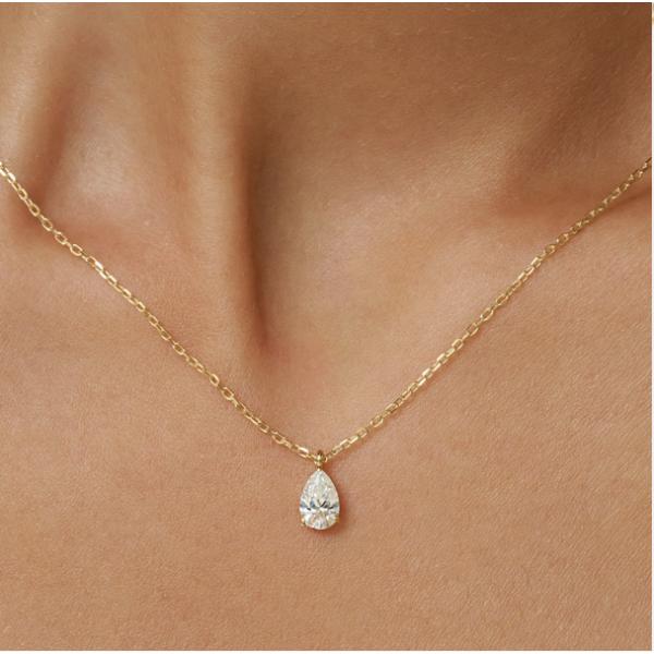 ティアドロップ ラボグロウンダイヤ ネックレス 14k 14k 0.5ct