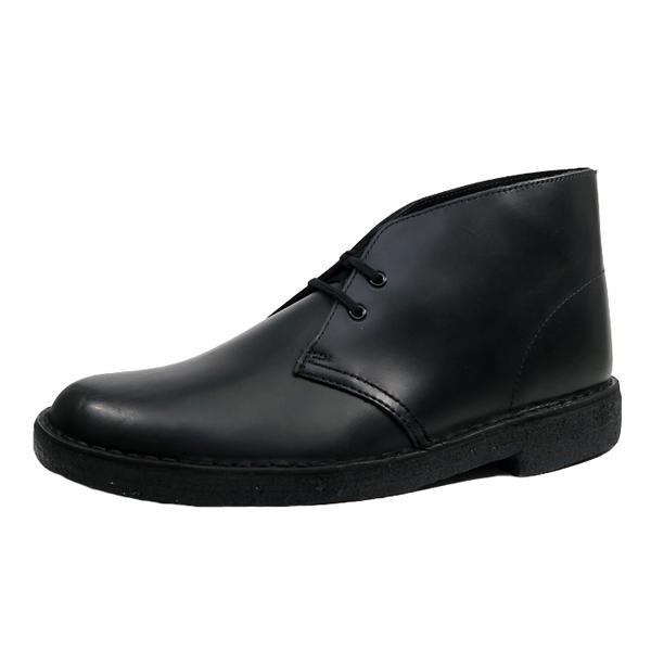CLARKS DESERT BOOT BLACK POLISHED