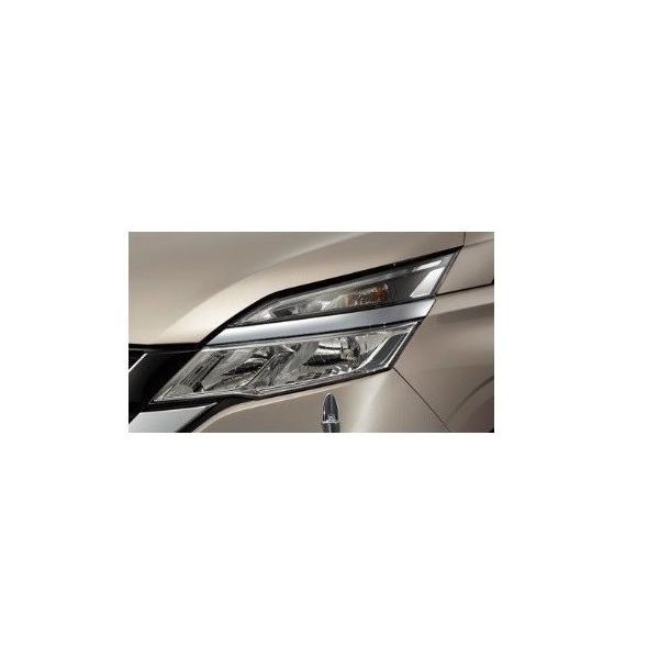C27セレナ日産純正オプション品 メッキヘッドライトフィニッシャーブラックパール C27セレナ日産純正オプション品 メッキヘッドライト