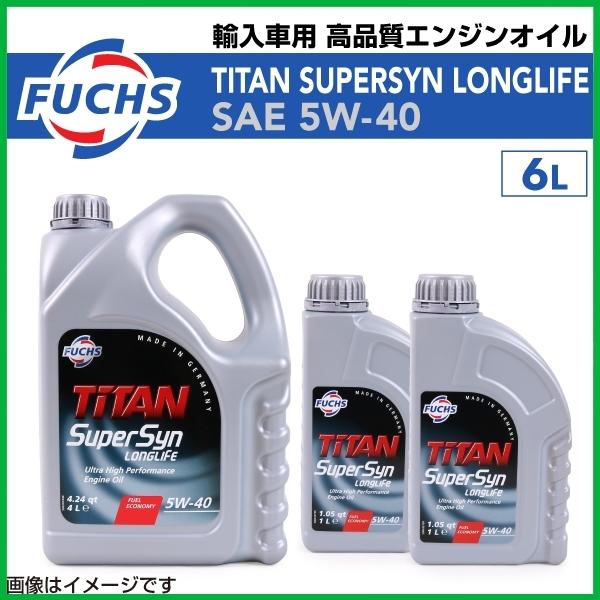 フックス FUCHS 新品 TITAN SUPERSYN LONGLIFE 5W-40 高品質 エンジンオイル 6L サーブ 9-3 2.2 TiD 2000年