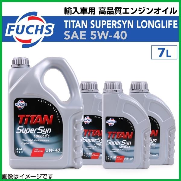 フックス FUCHS 新品 TITAN SUPERSYN LONGLIFE 5W-40 高品質 エンジンオイル 7L サーブ 9-3 Sport 2.2 TiD