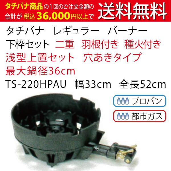 鋳物コンロ レギュラー タチバナ 下枠セット 二重 羽根付 種火付 浅型