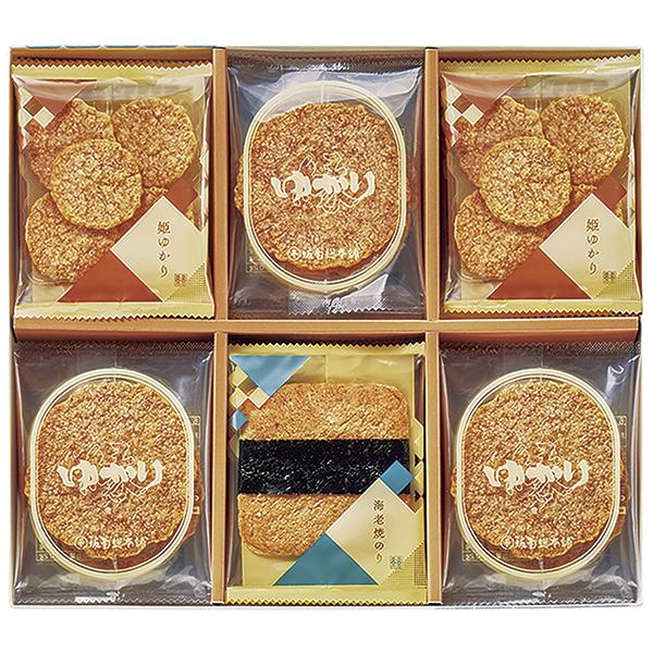 ■説明1889年に生まれたえびせんべいが「ゆかり」と命名され、50余年。■商品詳細内容量：ゆかり×12枚、姫ゆかり×6袋、海老焼のり×4枚 計16枚+6袋温度帯：常温便でお届けいたします。特定原材料：小麦・乳・えび　　　　　　　　　　　　　...