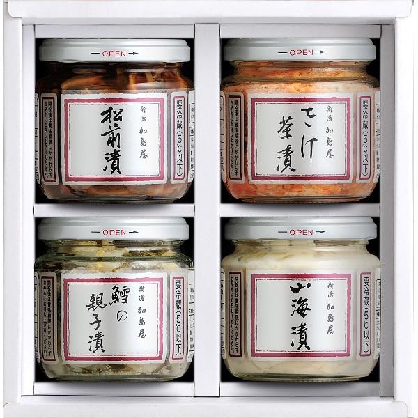加島屋 中ビンセット（松前漬、さけ茶漬、鱈の親子漬、山海漬） : 丸広