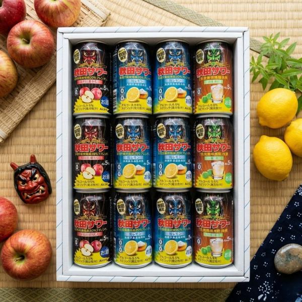 お中元 秋田サワー3種セット なまはげ 秋田限定 ギフトセット レモンサワー 梅酒サワー りんごサワー 秋田のお土産 爆買