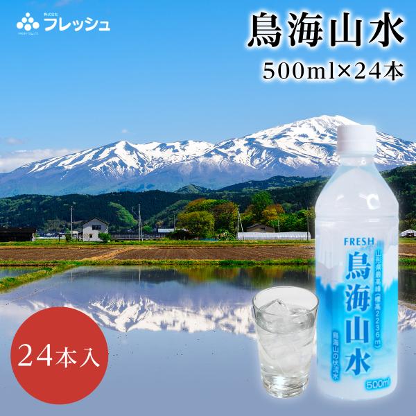 国産 ミネラルウォーター 500mI 24本入り１ケース 鳥海山水 長期保存 防災 水　備蓄 秋田のお土産
