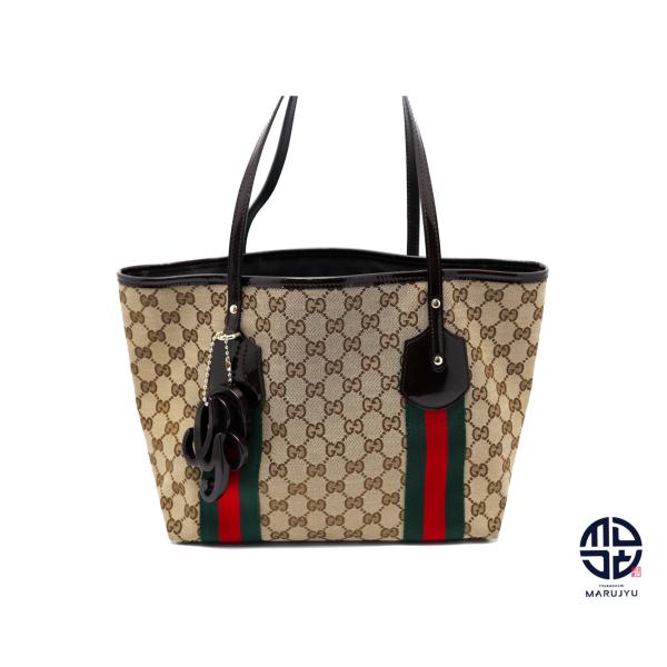 GUCCI（グッチ） GGキャンバス シェリーライン トートバック チャーム