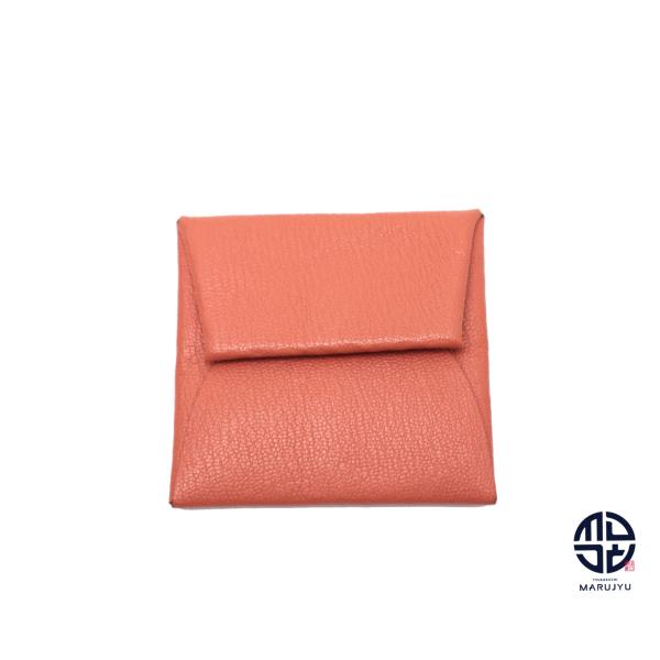 HERMES エルメス バスティア シェーブル ケース 小銭入れ イエロー D刻印 エルメスバスティア 黄色 Z刻印(2021年頃)刻印 レディース シェーブル