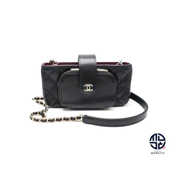 CHANEL（シャネル） キャビア スマートフォン ホルダー フォンケース