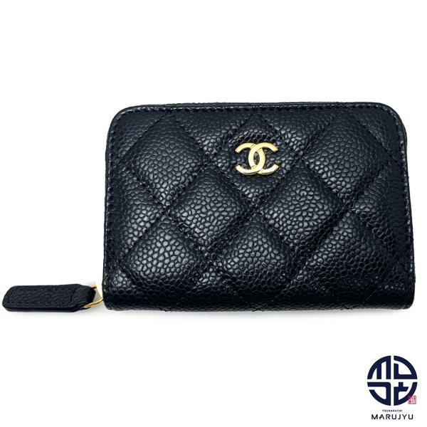 CHANEL シャネル 黒 ブラック ゴールド金具 ジッピー コインパース