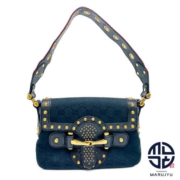 GUCCI グッチ 144190 シェリーライン GGキャンバス 黒 ブラック ホース