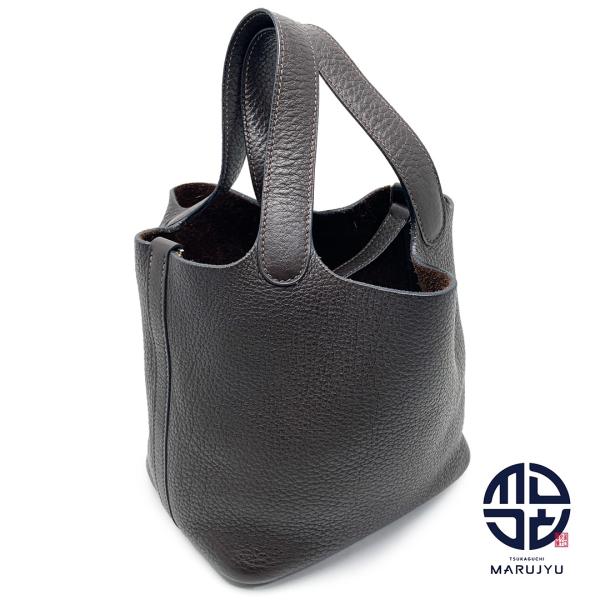 エルメス　ピコタン　濃茶色　トリヨンクレマンス エルメス ピコタンロック PM ゴールド トリヨンクレマンス