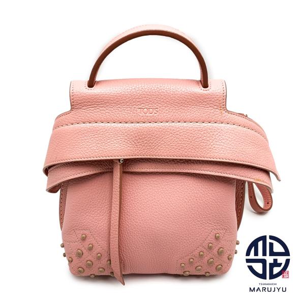 TOD'S トッズ ピンク系 ウェーブライン ミニバックパック リュック