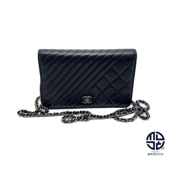 ⭐極美品⭐シャネル ボーイシャネル シェブロン ラムスキン ラウンド 長財布 希少☆ラムスキン】 CHANEL《ロングジップウォレット》 長財布 (CHANEL