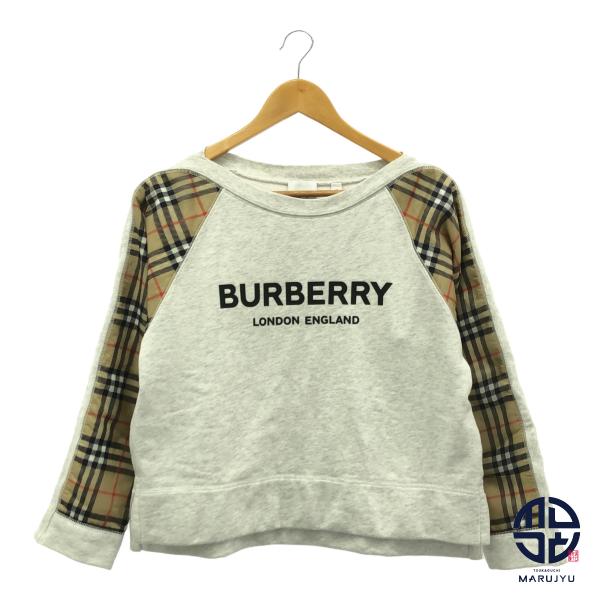 BURBERRY バーバリー チェックスリーブ ロゴ グレー スウェット