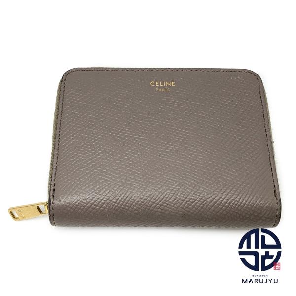 【CELINE】コンパクトジップドウォレット グレージュ　ミニ財布 CELINE（セリーヌ） コンパクトジップウォレット 二つ折り財布 コイン