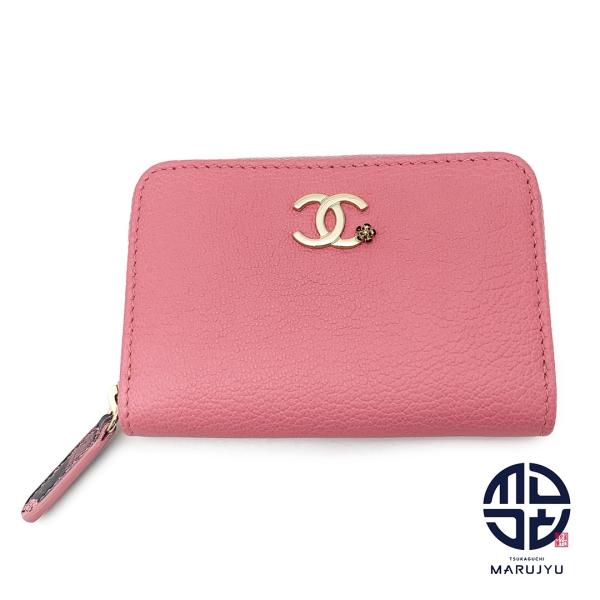 CHANEL シャネル A84199 ピンク ココマーク 内側柄あり ジッピー