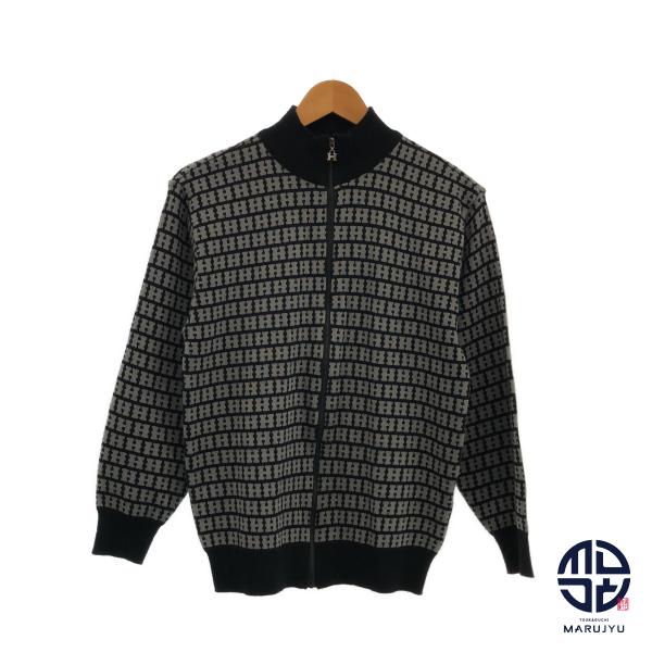 HERMES エルメス グレーブラック 黒Hデザイン Hロゴジップアップセーター marujyu78-brand_rc-