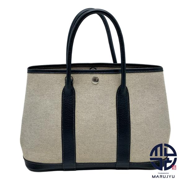 HERMES エルメス トワル ブラック 黒 ガーデンパーティTPM 2wayトート