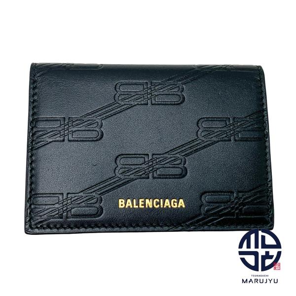 BALENCIAGA バレンシアガ BBモノグラム ミニウォレット 717790 黒