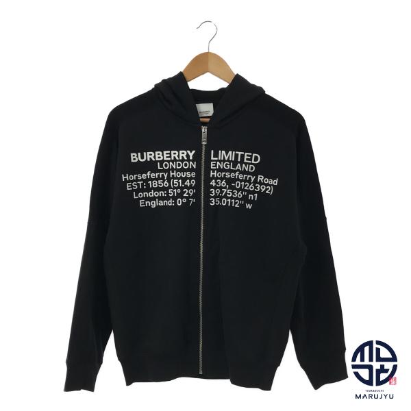 BURBERRY バーバリー ブラック 黒 8026203 ロゴ フード ジップアップ