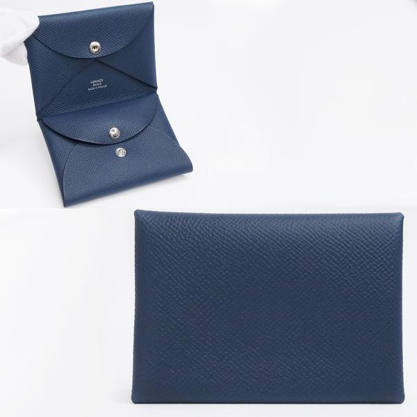 HERMES 新品　カルヴィデュオ　ブルーニュイ　ネイビー カード小銭入れ HERMES（エルメス） カルヴィ デュオ ネイビー系 カードケース コイン