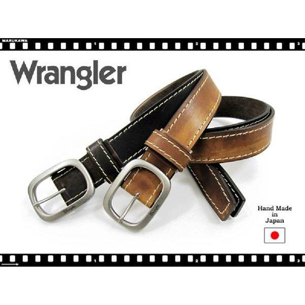 ベルト メンズ 本革 日本製 ラングラー Wrangler 太サイドステッチ オイル カジュアル 通勤 通学 マルカワ 通販 Yahoo ショッピング