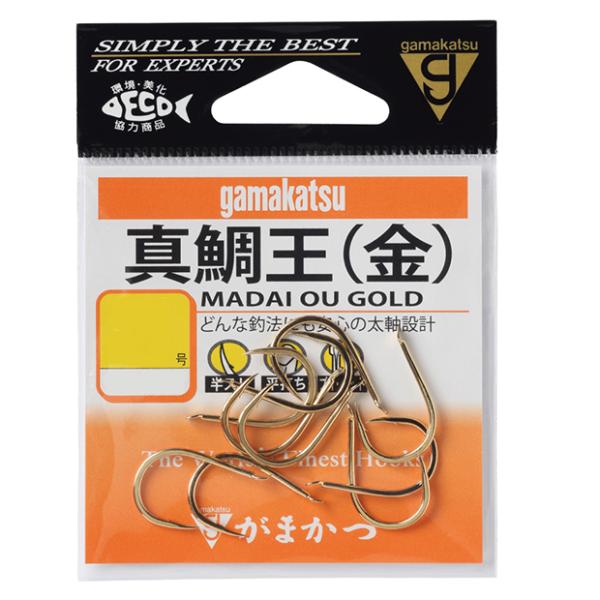 他サイト： がまかつ 真鯛王 金 10号 10本入り マダイ 磯 船 釣り 鈎の商品画像