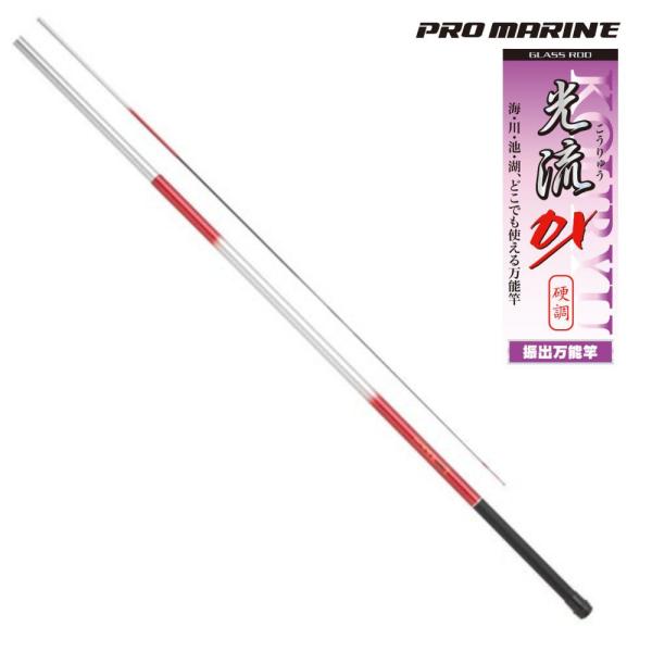 ファミリーや釣り入門にオススメの万能硬調振出竿全長(m)：5.40継数：6仕舞（cm）：104自重（ｇ）：377先径/元径（mm）：1.7/27.0カーボン率（％）： -