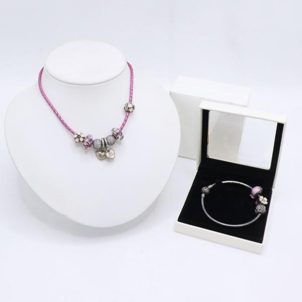 PANDORA（パンドラ） 2点セット チャーム ネックレス ブレスレット