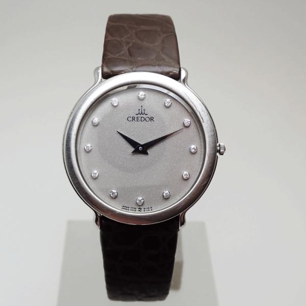 SEIKO クレドール CREDOR 7770-6100 Pt900 プラチナ ダイヤ12P メンズ