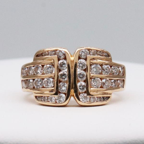 K18 ダイヤモンド付デザインリング 医協 No.1052 D1.2ct 日本サイズ#12