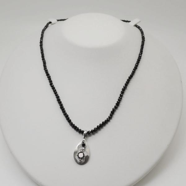 K18WG 天然ブラックダイヤモンド ネックレス BD30.00ct ペンダント D1