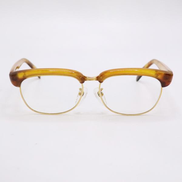 【美品】k14 天然ダイヤ付き本鼈甲(白甲)メガネ marukou78_r7ka-3051