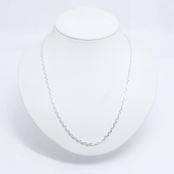 SV925 シルバー 小豆 チェーン ネックレス 重量約12.5g 長さ49.5cm 約50cm 幅約3mm メンズ アクセサリー silver 中古 美品 送料無料！！