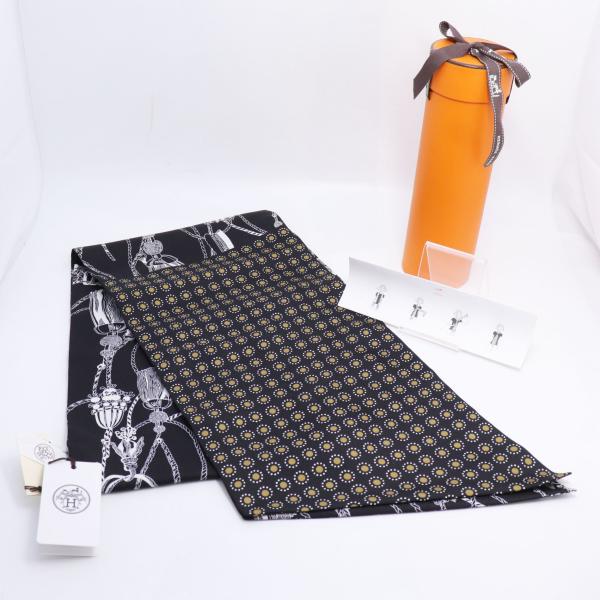 未使用 保管品 HERMES エルメス マキシツイリーカット シルク ブラック系 タッセル柄 スカーフ ショール ブランド小物 送料無料！！